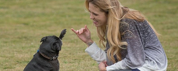 Mikkel Becker with her dog